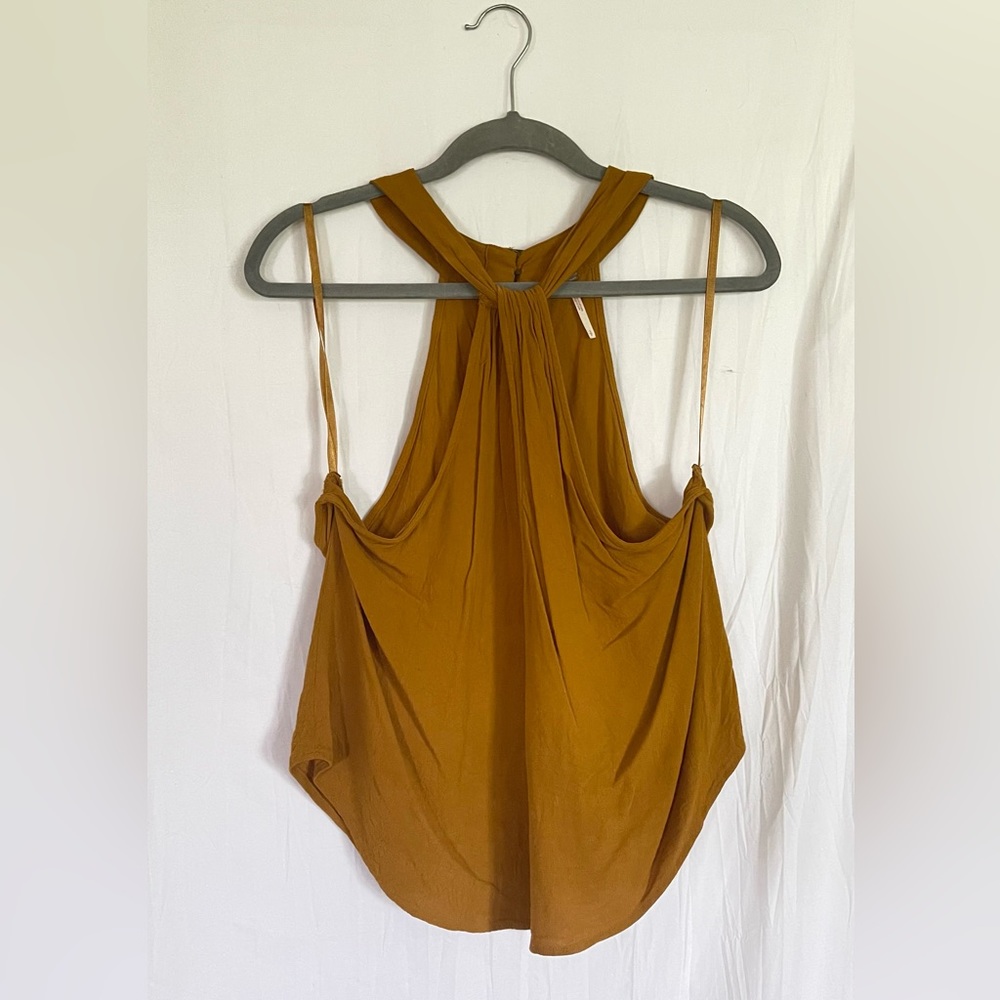 Mustard Free People Keyhole Top Size Small